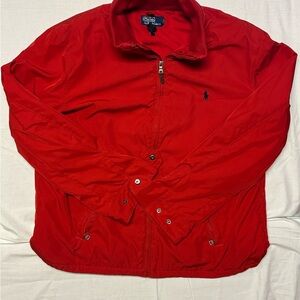 Vintage Polo Ralph Lauren Red Windbreaker Insulated Hooded Jacket Size XL Y2K